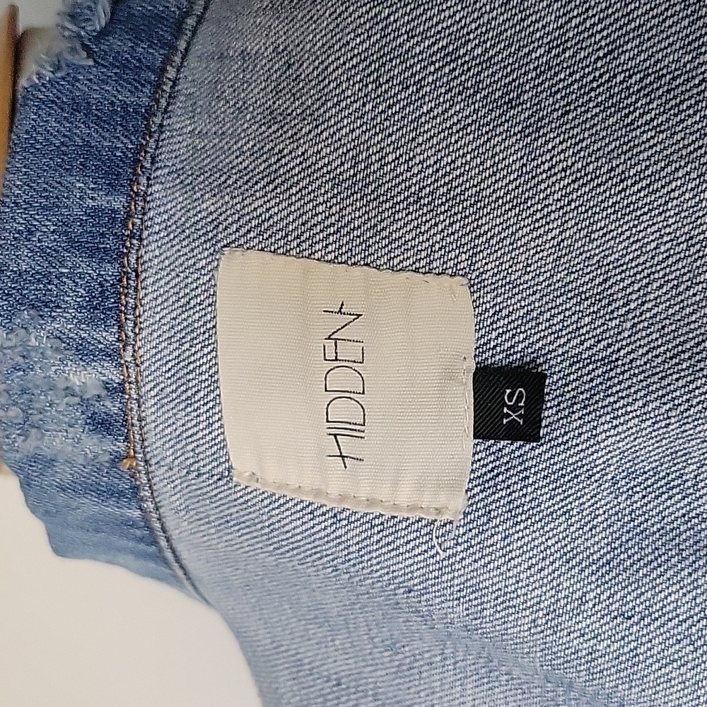 Hidden Jeans Embroidered Oversized Jean Jacket SZ XS - Picture 9 of 10